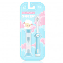 Детская зубная щетка Revyline Sheep 3+ с песочными часами, голубая